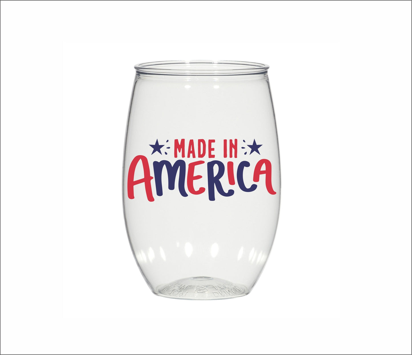 Happy 4th of July, 16oz personalized stemless plastic wine glasses, custom imprinted, wedding, party favors, cocktail glass, 4th of July